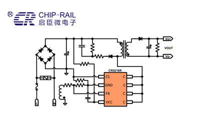 启达启臣微CR5218RSG原边自供电双绕组电源芯片